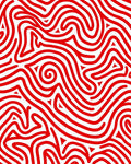 Crimson Wavy Lines Abstract Rug