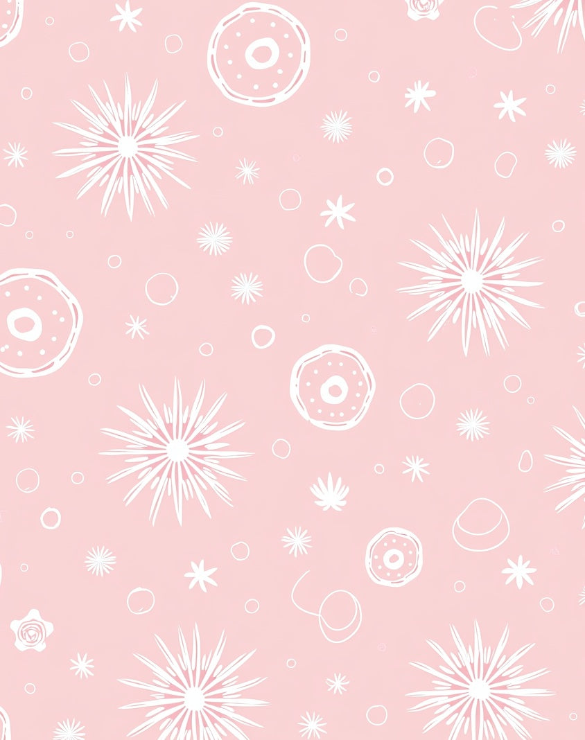 Pink White Floral Scatter Rug
