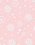 Pink White Floral Scatter Rug