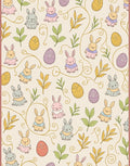 Whimsical Bunny Floral Easter Eggs Rug