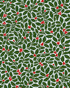 Classic Red Holly Berry Foliage Rug