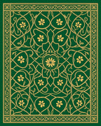 Emerald Gold Floral Arabesque Rug