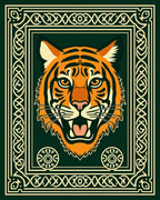 Bold Orange Tiger Celtic Knot Rug