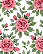 Pink Rose Garden Botanical Arrangement Rug