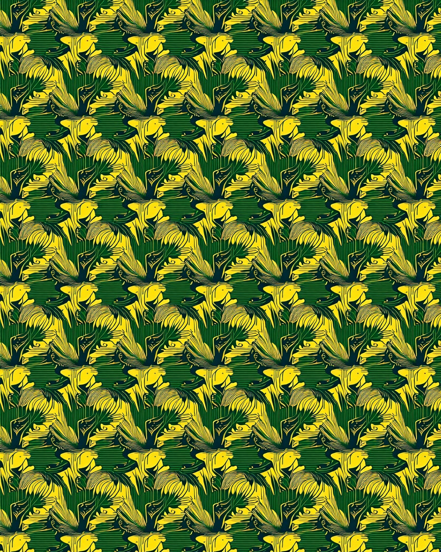 Bold Green Yellow Tropical Foliage Rug