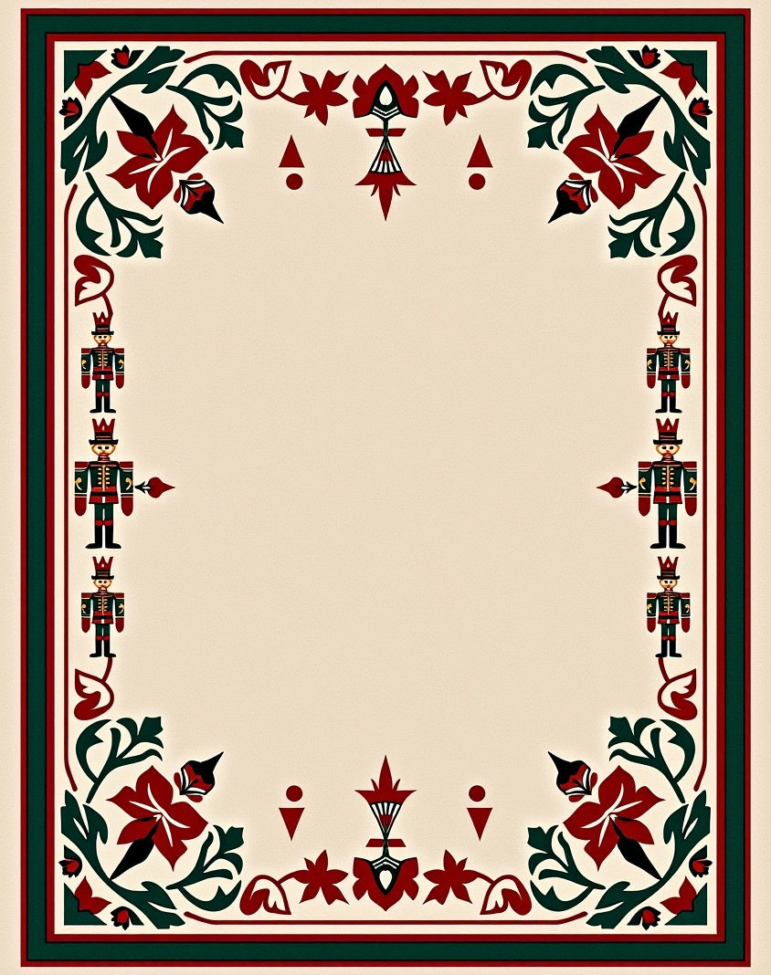 Crimson Green Nutcracker Border Regal Rug