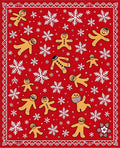 Christmas Gingerbread Snowflakes Red Rug