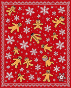 Christmas Gingerbread Snowflakes Red Rug