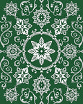 Emerald White Mandala Floral Vine Rug