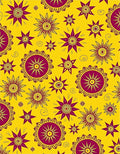 Sunshine Yellow Burgundy Starburst Radiance Rug