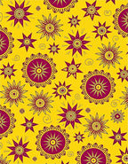 Sunshine Yellow Burgundy Starburst Radiance Rug