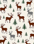 Brown Deer Wooded Landscape Rug