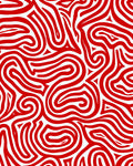 Vibrant Red Swirl Labyrinth Rug