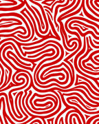 Vibrant Red Swirl Labyrinth Rug