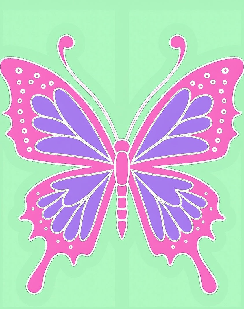 Pink Purple Butterfly Garden Rug