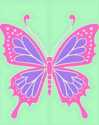 Pink Purple Butterfly Garden Rug