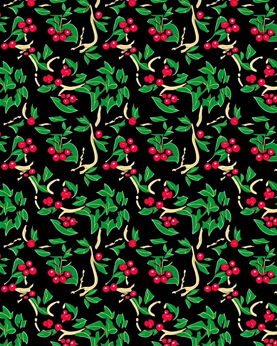 Festive Holly Berry Garland Rug