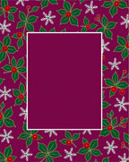Festive Holly Snow Flurry Background Rug