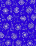 Bright Blue Crystalline StarBurst Rug