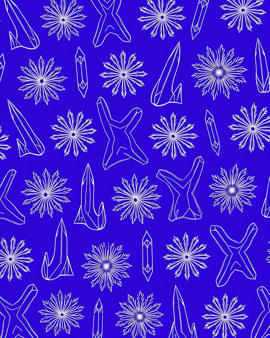 Bright Blue Crystalline StarBurst Rug