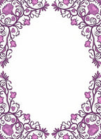 Ornate Plum Floral Swirl Border Rug
