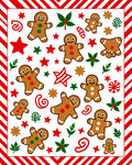Merry Gingerbread Man Holiday Collage Rug