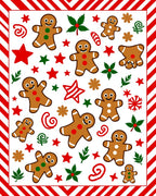 Merry Gingerbread Man Holiday Collage Rug