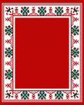 Crimson Forest Snowflake Border Rug