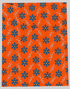 Vibrant Orange Starburst Floral Accents Rug