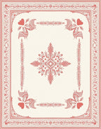 Crimson Heart Floral Border Rug