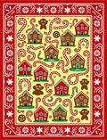 Whimsical Gingerbread House Candy Cane Rug