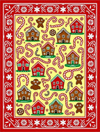 Whimsical Gingerbread House Candy Cane Rug