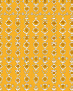 Gold Ochre Scrolling Vine Floral Rug
