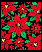 Bold Red Flower Garden Print Rug