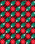 Festive Green Red Plaid Figures Rug
