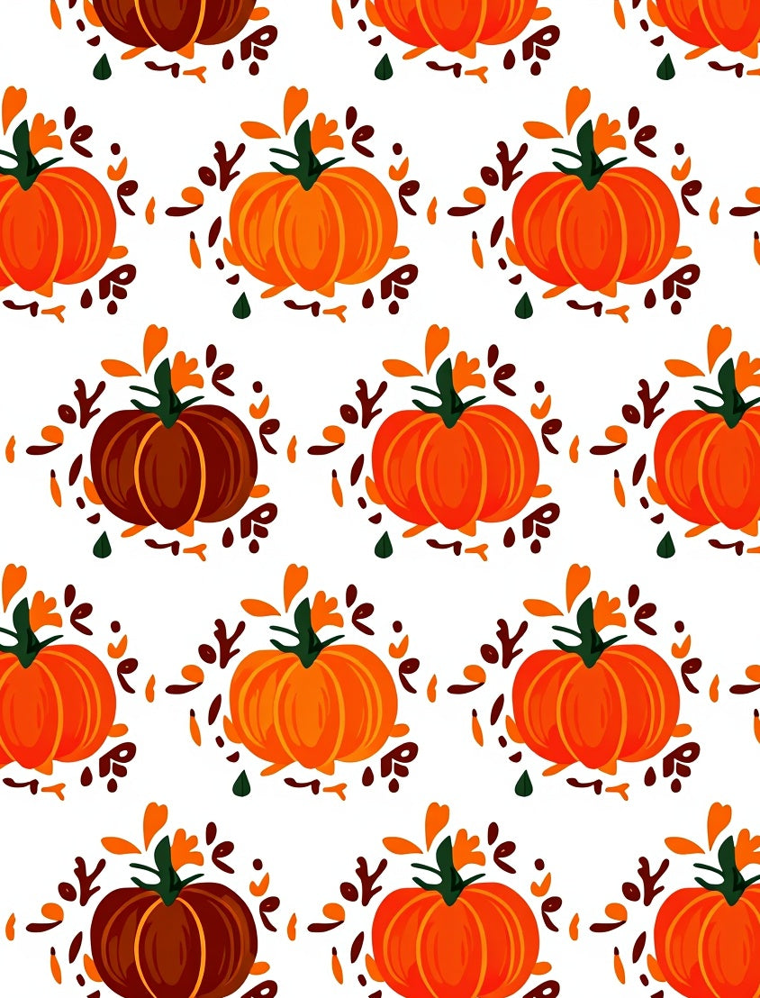 Autumn Harvest Pumpkin Garland Rug