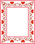 Red Heart Floral Frame Rug