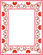 Red Heart Floral Frame Rug