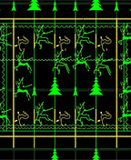 Neon Green Stag Forest Line Art Rug