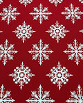 White Snowflake Holiday Red Rug