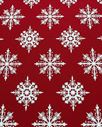 White Snowflake Holiday Red Rug