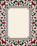 Crimson Black Forest Creature Border Rug