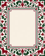 Crimson Black Forest Creature Border Rug