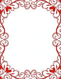 Classic Red Floral Swirl Border Rug