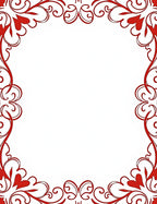 Classic Red Floral Swirl Border Rug