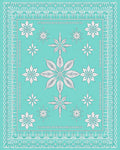 Turquoise White Starburst Floral Mandala Rug