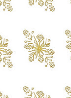 Golden Snowflake Botanical Outline Rug