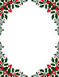 Crimson Holly Berry Garland Border Rug