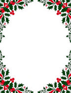 Crimson Holly Berry Garland Border Rug