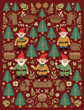 Whimsical Gnome Forest Red Rug